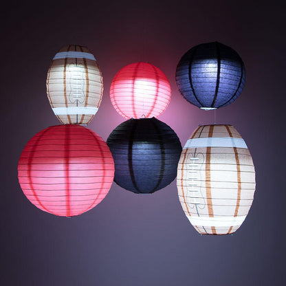 Atlanta Pro Football Paper Lanterns 6pc Combo Tailgating Party Pack (Black/Red)  - by PaperLanternStore.com - Paper Lanterns, Decor, Party Lights & More