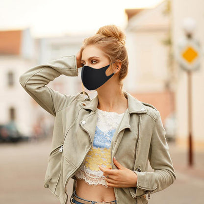 Black Comfortable Face Masks Coverings 3-ply Washable Reusable (7-Pack) - PaperLanternStore.com - Paper Lanterns, Decor, Party Lights & More