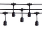 (Cord Only) 15 Suspended Socket Outdoor Commercial Weatherproof SJTW String Light Set, 48FT Black Cord w/ E26, 14AWG (Estimated Arrival: 5/25/21)