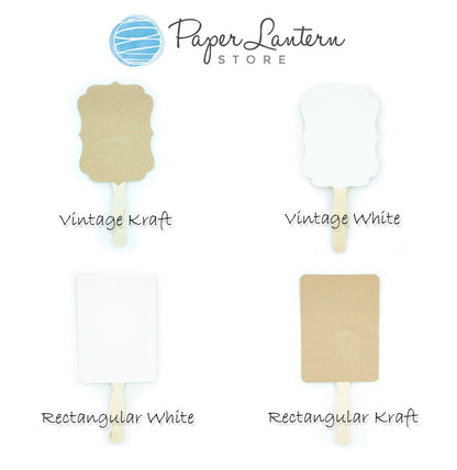 Blank Kraft Vintage Paddle Fans for DIY Wedding Invitations and Programs SINGLE - PaperLanternStore.com - Paper Lanterns, Decor, Party Lights & More