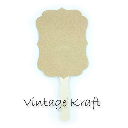 Blank Kraft Vintage Paddle Fans for DIY Wedding Invitations and Programs SINGLE - PaperLanternStore.com - Paper Lanterns, Decor, Party Lights & More