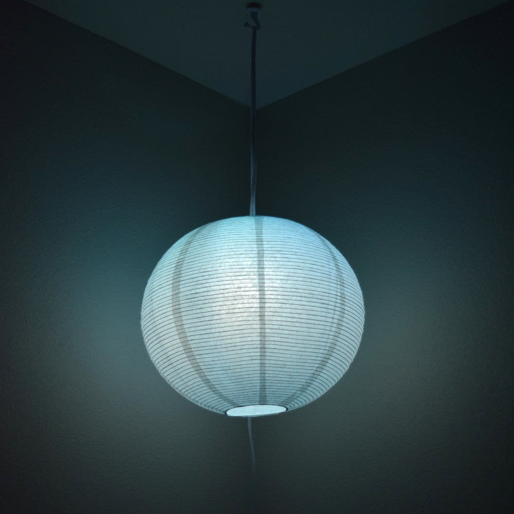 Fine Line Premium Paper Lantern Pendant Light Cord Kit with S14 Blue LED Bulb