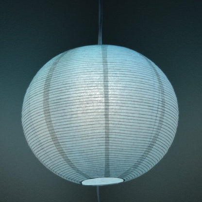 LANTERN + CORD + COLOR BULB | White Fine Line Premium Paper Lantern, Extra Sturdy with Pendant Cord Combo Kit, Switch, E12, Blue Bulb