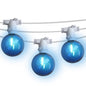 25 Socket Multi-Color Outdoor Commercial String Light Set, 29 FT White Cord w/ 1-Watt Shatterproof LED Bulbs, Weatherproof