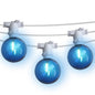 50 Socket Multi-Color Socket Outdoor Commercial String Light Set, 54 FT White Cord w/ 1-Watt Shatterproof LED Bulbs, Weatherproof SJTW