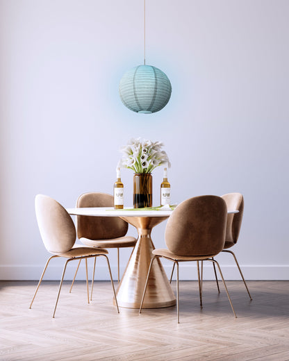 Crepe Premium Paper Lantern Pendant Light Cord Kit with S14 Blue LED Bulb