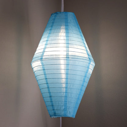 Baby Blue Diamond Unique Shaped Shimmering Nylon Lantern, 12-inch x 19-inch