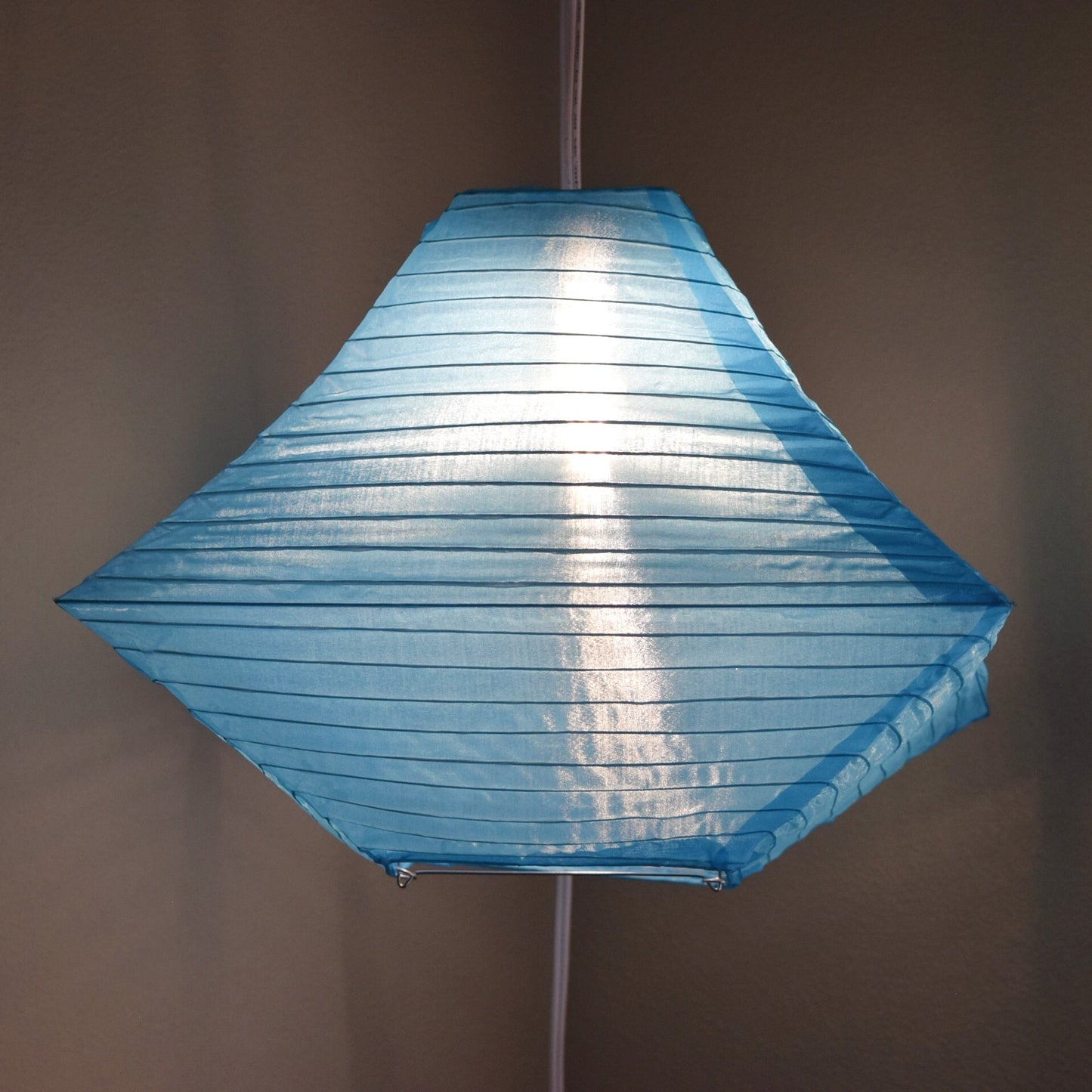 14" Baby Blue Pagoda Unique Shaped Shimmering Nylon Lantern