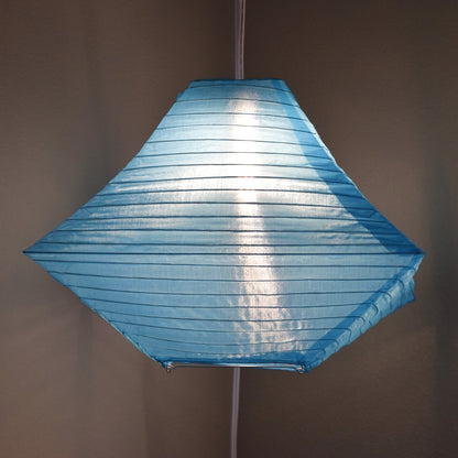 14" Baby Blue Pagoda Unique Shaped Shimmering Nylon Lantern