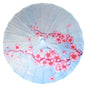 32" Sky Blue Cherry Blossom Nylon Parasol Umbrella with Elegant Handle