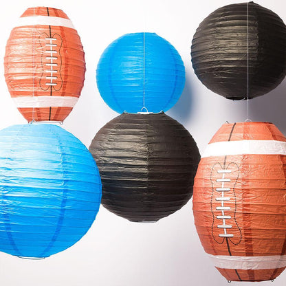 Carolina Pro Football Paper Lanterns 6pc Combo Tailgating Party Pack (Black/Turquoise)  - by PaperLanternStore.com - Paper Lanterns, Decor, Party Lights & More
