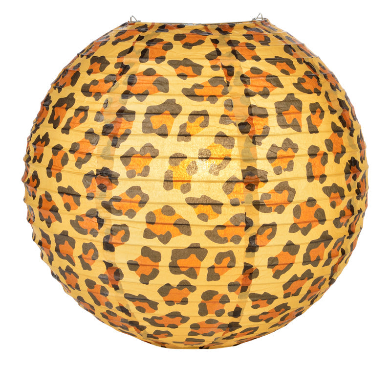 14" Cheetah Print Paper Lantern - PaperLanternStore.com - Paper Lanterns, Decor, Party Lights & More