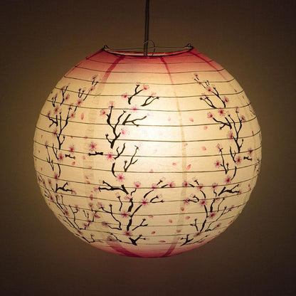 14 Inch Pink Cherry Blossom 6pc Paper Lantern Party Pack