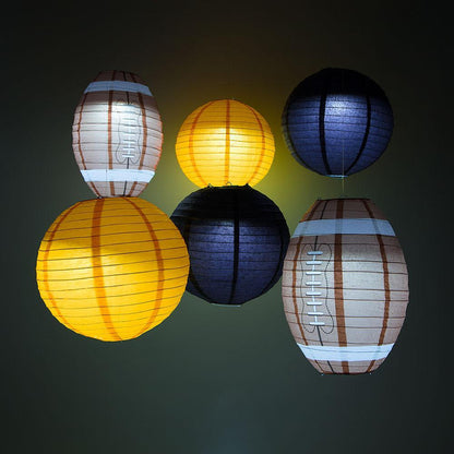 Cincinnati Pro Football Paper Lanterns 6pc Combo Tailgating Party Pack (Orange/Black) - by PaperLanternStore.com - Paper Lanterns, Decor, Party Lights & More