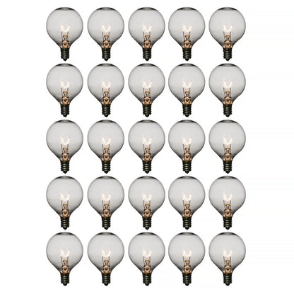 Clear 5-Watt Incandescent G40 Globe Light Bulbs, E12 Base (25 PACK) - PaperLanternStore.com - Paper Lanterns, Decor, Party Lights & More