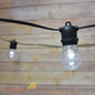 24 Socket Outdoor Commercial String Light Set, Shatterproof LED Light Bulbs Cool White, 54 FT Black Cord, Weatherproof - PaperLanternStore.com - Paper Lanterns, Decor, Party Lights & More
