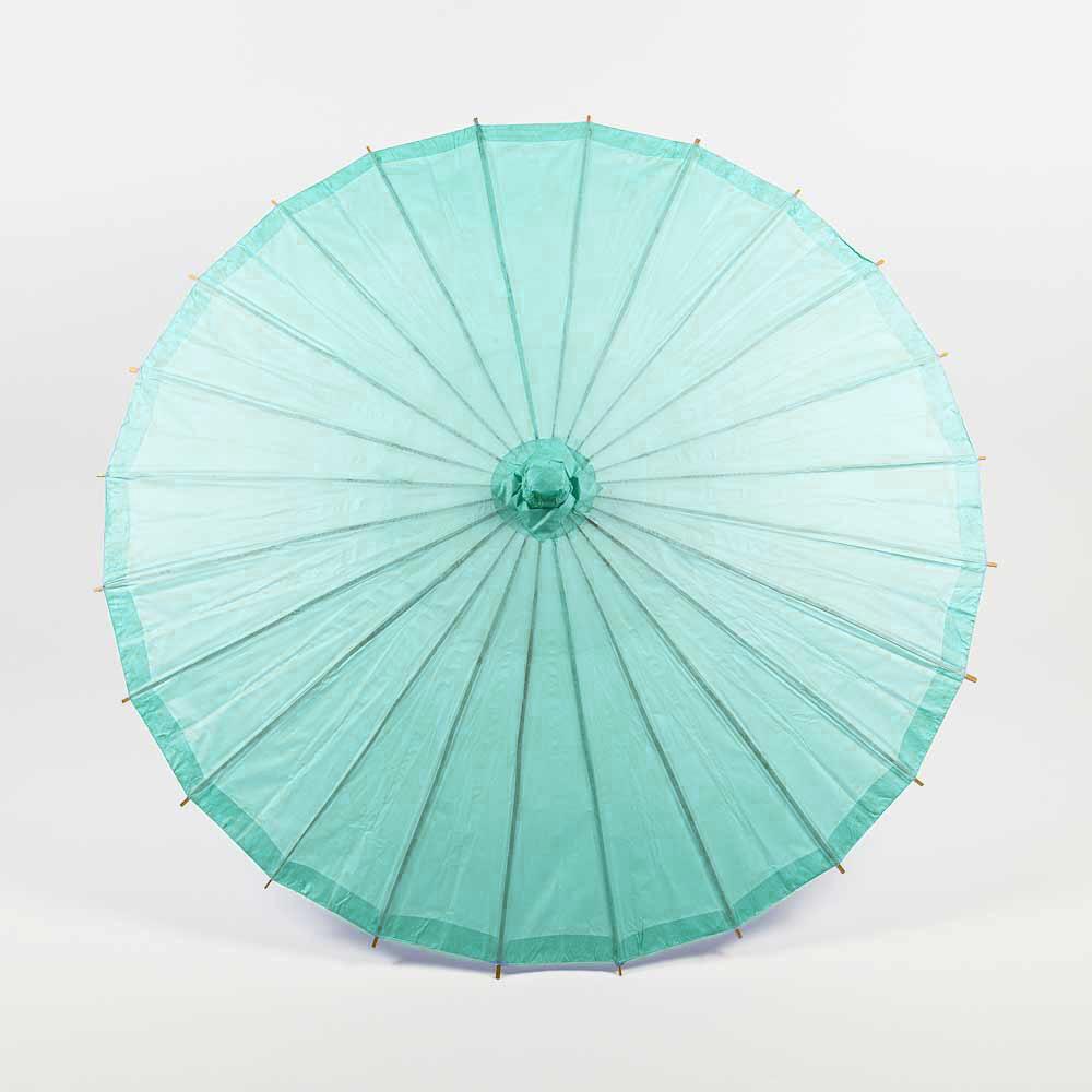 BULK PACK (6-Pack) 32" Cool Mint Green Paper Parasol Umbrella with Elegant Handle