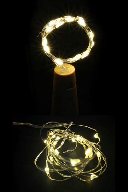 3 Pack | 3Ft Battery Powered 20 LED Warm White Cork Wine Bottle Lights DIY Fairy String Lights Table Centerpiece Decoration