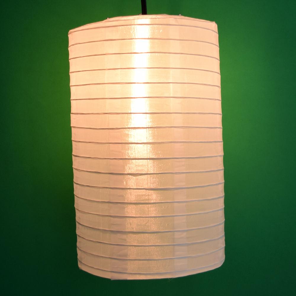 14" White Cylinder Nylon Lantern