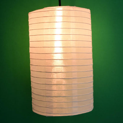 14" White Cylinder Nylon Lantern