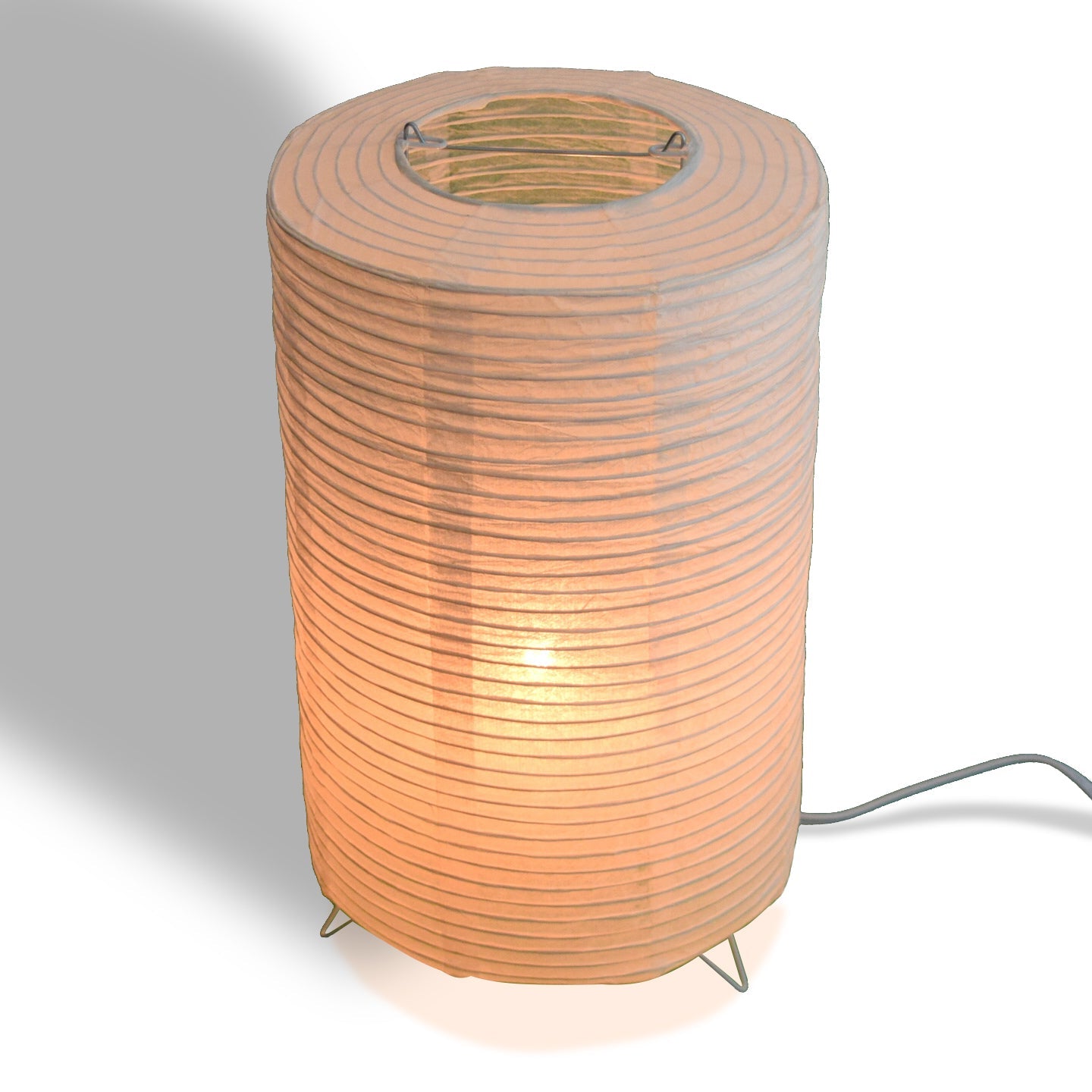 Cylinder Corded Table Top Lantern Lamp Kit w/ Light Bulb, Fine Lines - PaperLanternStore.com - Paper Lanterns, Decor, Party Lights & More