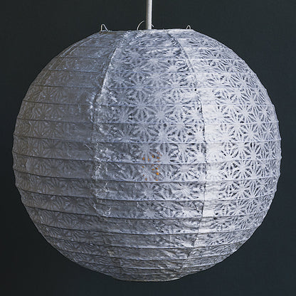 BULK PACK (3) 12" White Daisy Japanese Kozo Unryu Fibrous Paper Lantern Shade, Hanging Decoration - PaperLanternStore.com - Paper Lanterns, Decor, Party Lights & More