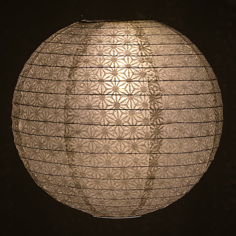 BULK PACK (3) 12" White Daisy Japanese Kozo Unryu Fibrous Paper Lantern Shade, Hanging Decoration - PaperLanternStore.com - Paper Lanterns, Decor, Party Lights & More