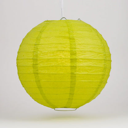 4" Chartreuse Round Paper Lantern, Even Ribbing, Hanging Decoration (10 PACK) - PaperLanternStore.com - Paper Lanterns, Decor, Party Lights & More