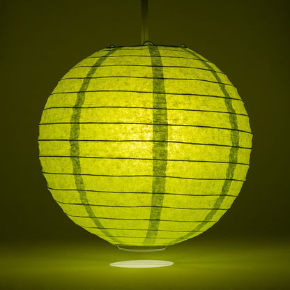 4" Chartreuse Round Paper Lantern, Even Ribbing, Hanging Decoration (10 PACK) - PaperLanternStore.com - Paper Lanterns, Decor, Party Lights & More