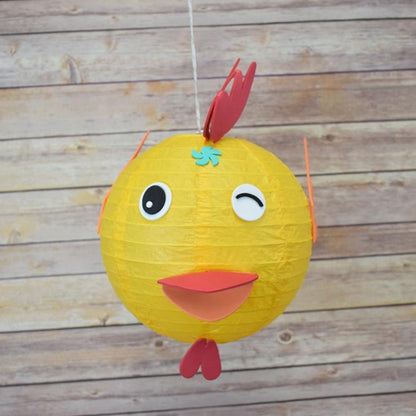 FACE ONLY 8" Paper Lantern Animal Face DIY Kit - Chicken / Rooster (Kid Craft Project) - PaperLanternStore.com - Paper Lanterns, Decor, Party Lights & More