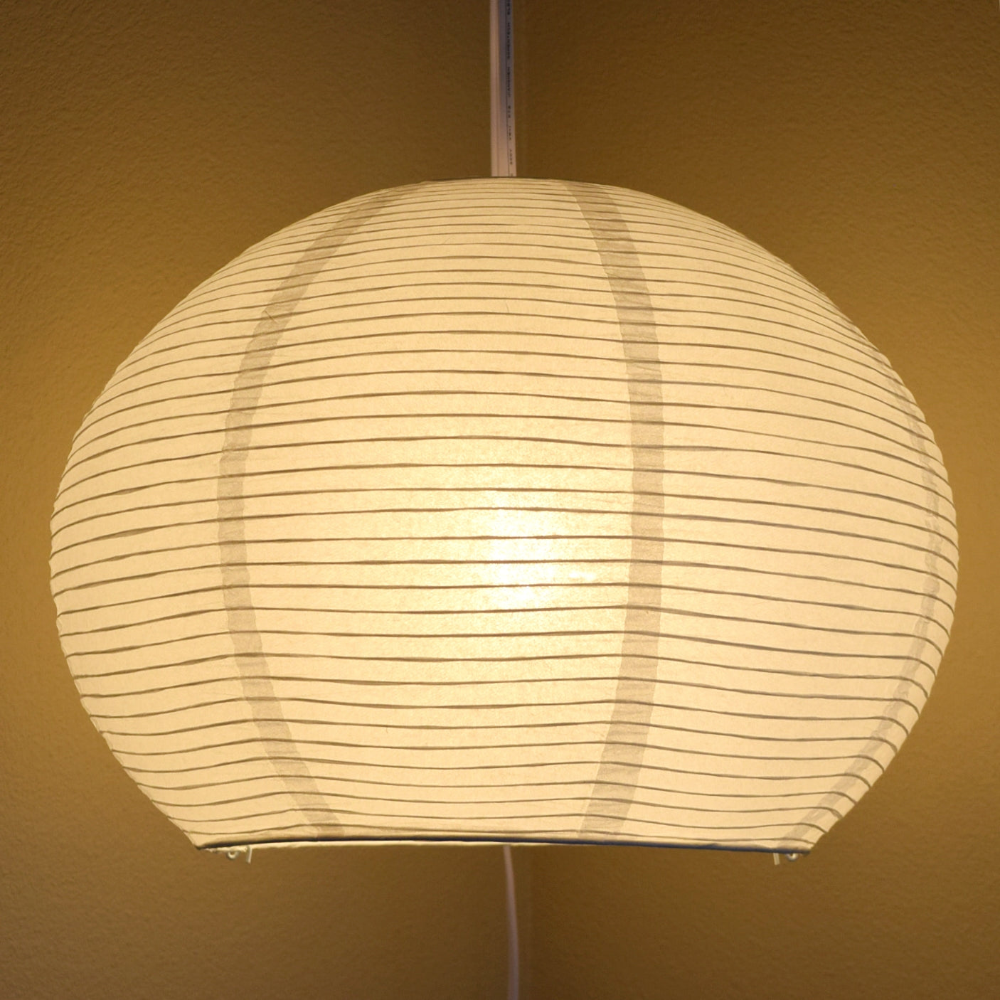 Spherical Dome Shaped Premium Fine Line Paper Lantern Lampshade, White (16"W x 12"H)