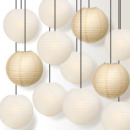 Premium 12-Piece Ivory Dragon Cloud Paper Lantern Party Pack Set - PaperLanternStore.com - Paper Lanterns, Decor, Party Lights & More