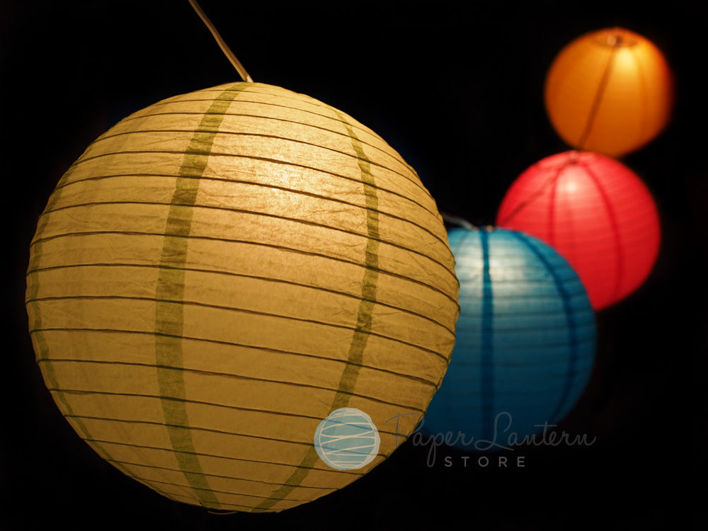 12" Easter / Baby Shower Vibrant Lantern String Light COMBO Kit (21 FT) - PaperLanternStore.com - Paper Lanterns, Decor, Party Lights & More