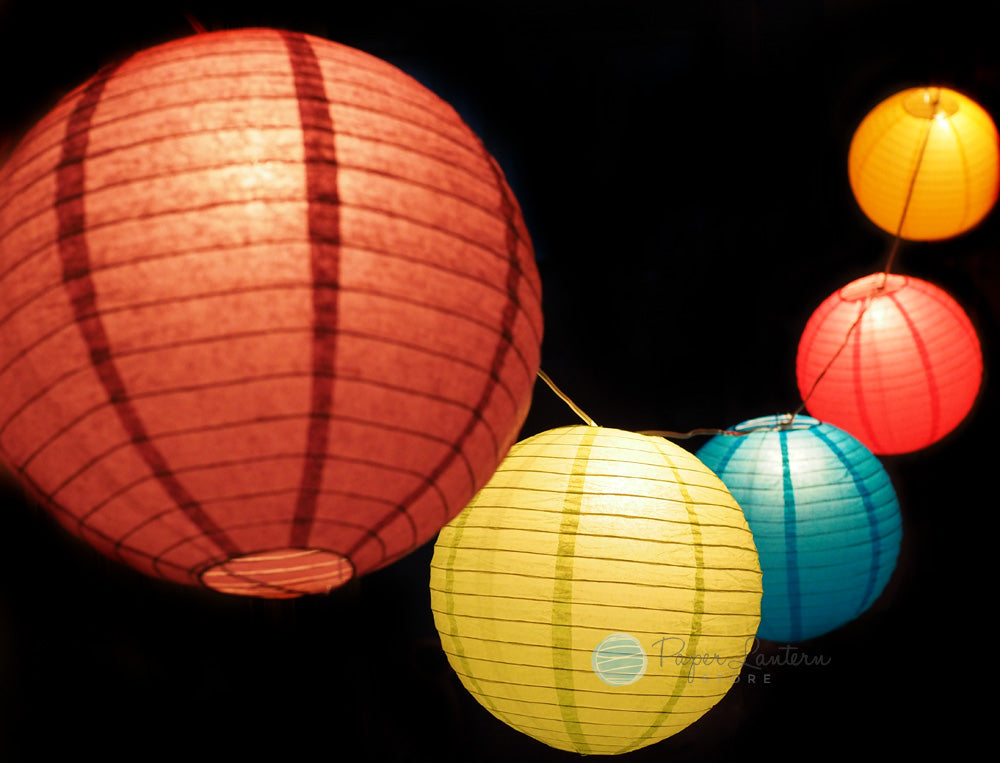 12" Easter / Baby Shower Vibrant Lantern String Light COMBO Kit (21 FT) - PaperLanternStore.com - Paper Lanterns, Decor, Party Lights & More