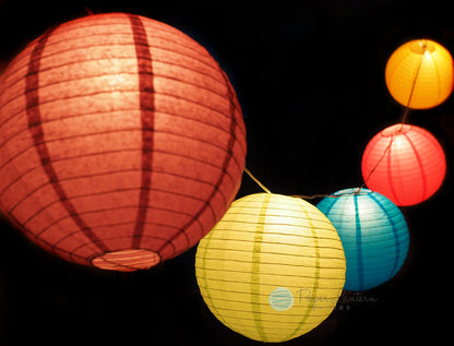 12" Easter / Baby Shower Vibrant Lantern String Light COMBO Kit (21 FT) - PaperLanternStore.com - Paper Lanterns, Decor, Party Lights & More