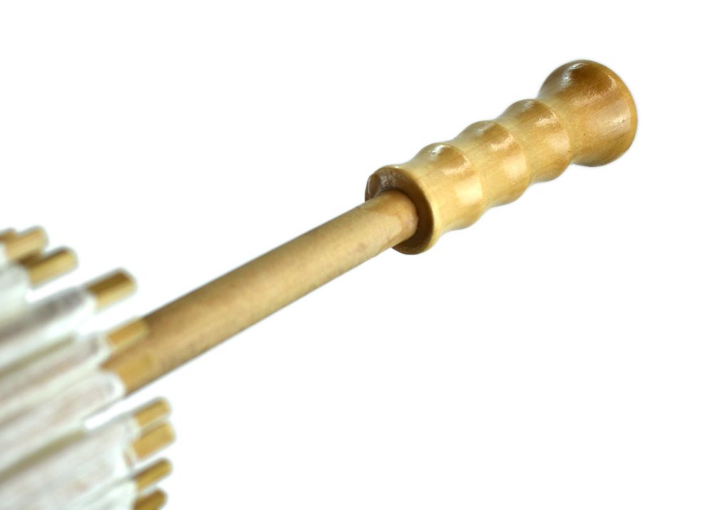 BULK PACK (10) 32" Wedding White Paper Parasol Umbrellas with Elegant Handle - PaperLanternStore.com - Paper Lanterns, Decor, Party Lights & More