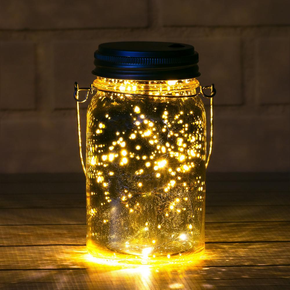 SINGLE Fantado Regular Mouth Gold Mercury Glass Mason Jar with Handle, 16oz / 1 Pint - PaperLanternStore.com - Paper Lanterns, Decor, Party Lights & More