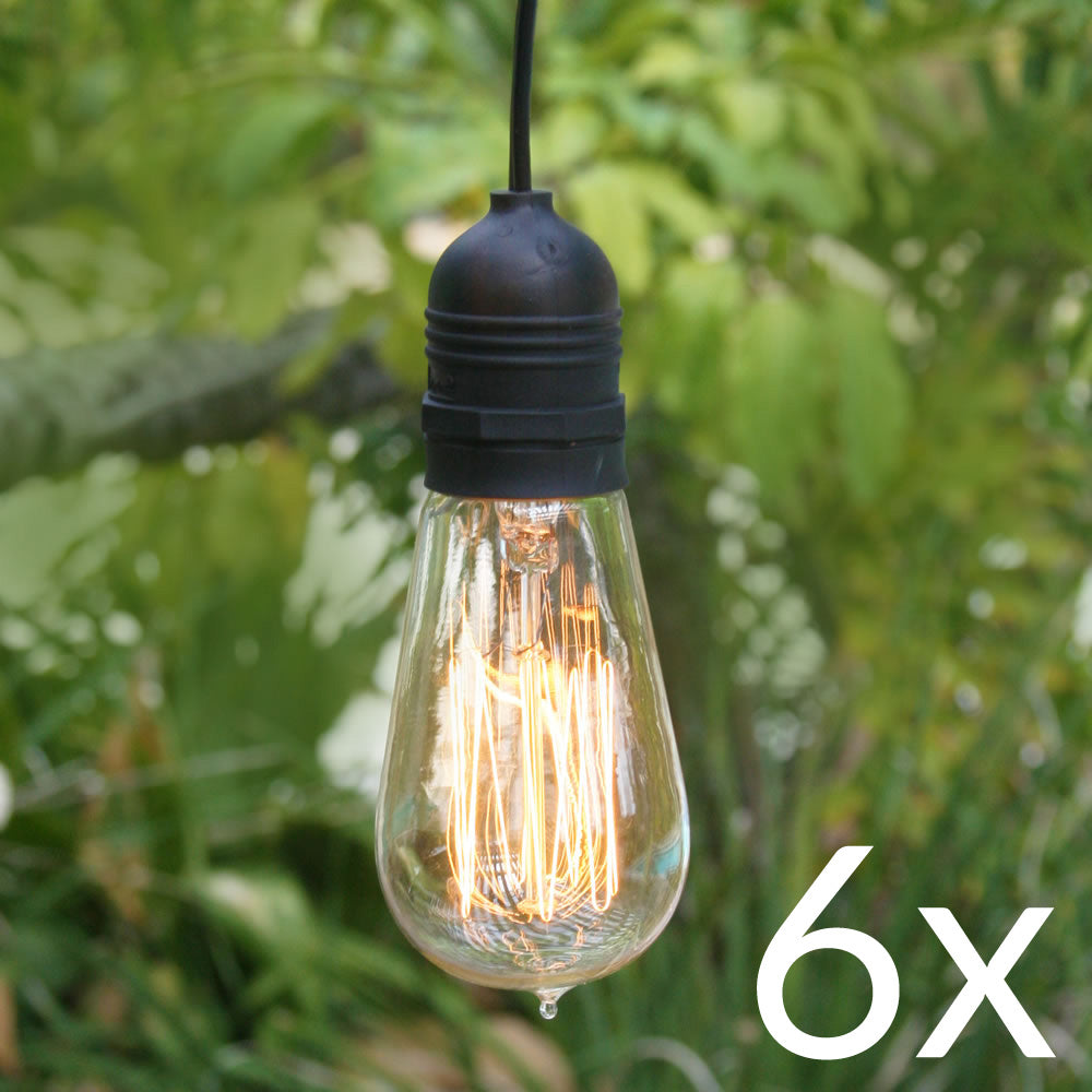 BULK PACK (6) Single Socket Pendant Light Commercial Grade Outdoor Cord Kits (11FT, Black) - PaperLanternStore.com - Paper Lanterns, Decor, Party Lights & More