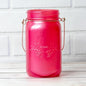 SINGLE Fantado Wide Mouth Frosted Fuchsia / Hot Pink Mason Jar w/ Handle, 32oz - PaperLanternStore.com - Paper Lanterns, Decor, Party Lights & More