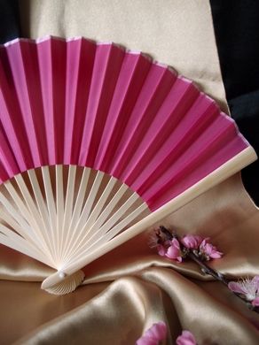 BULK PACK (50) 9" Fuchsia / Hot Pink Silk Hand Fans for Weddings - PaperLanternStore.com - Paper Lanterns, Decor, Party Lights & More