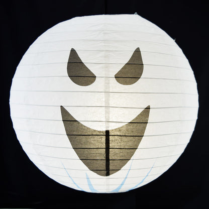14" Spooky Shyguy Two-face Ghost Halloween Paper Lantern, Design by Esper - PaperLanternStore.com - Paper Lanterns, Decor, Party Lights & More