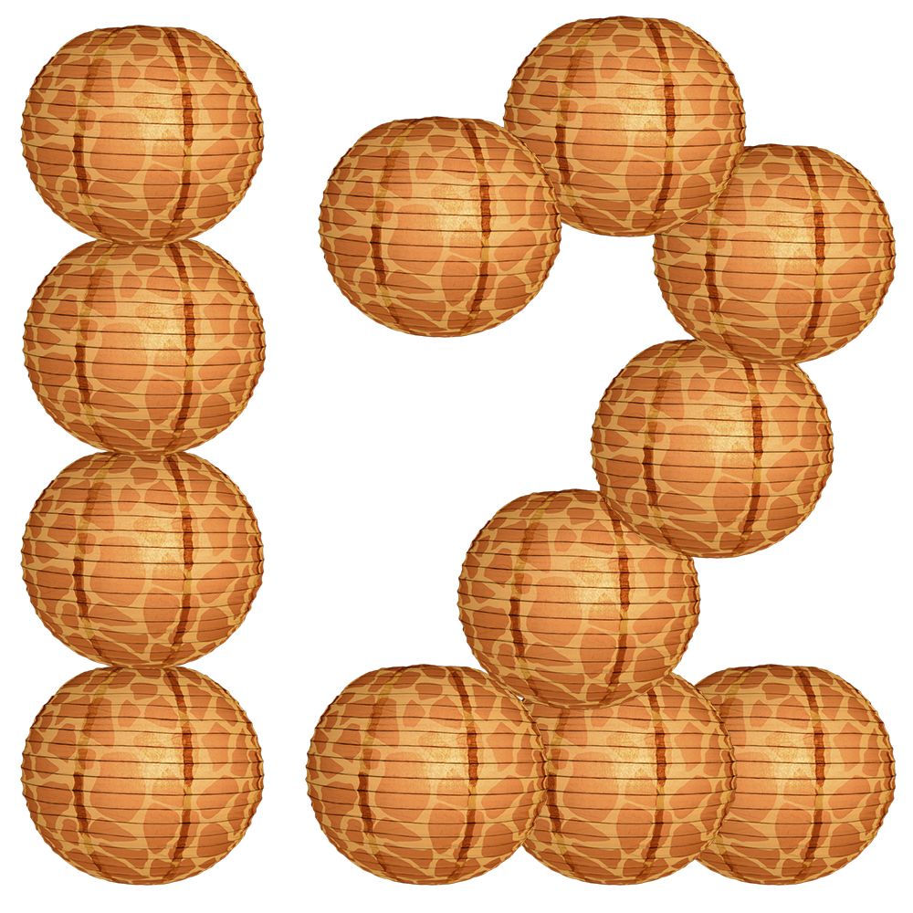 12 PACK | 14" Giraffe Print Paper Lantern - PaperLanternStore.com - Paper Lanterns, Decor, Party Lights & More