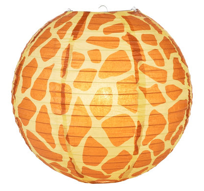 14" 4-Pack Safari Animal Print Cheetah Giraffe Tiger Zebra Paper Lanterns Party Variety Pack