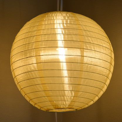 5-PACK 14" Golden Yellow Shimmering Nylon Lantern, Even Ribbing, Durable, Hanging