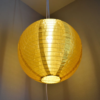 12 Inch Gold Shimmering Nylon Lantern, Even Ribbing, Durable, Hanging
