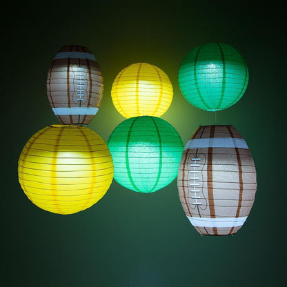 Green Bay Pro Football Paper Lanterns 6pc Combo Tailgating Party Pack (Green/Yellow)  - by PaperLanternStore.com - Paper Lanterns, Decor, Party Lights & More