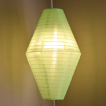 Neon Green Diamond Unique Shaped Shimmering Nylon Lantern, 12-inch x 19-inch