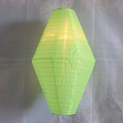 Neon Green Diamond Unique Shaped Shimmering Nylon Lantern, 12-inch x 19-inch