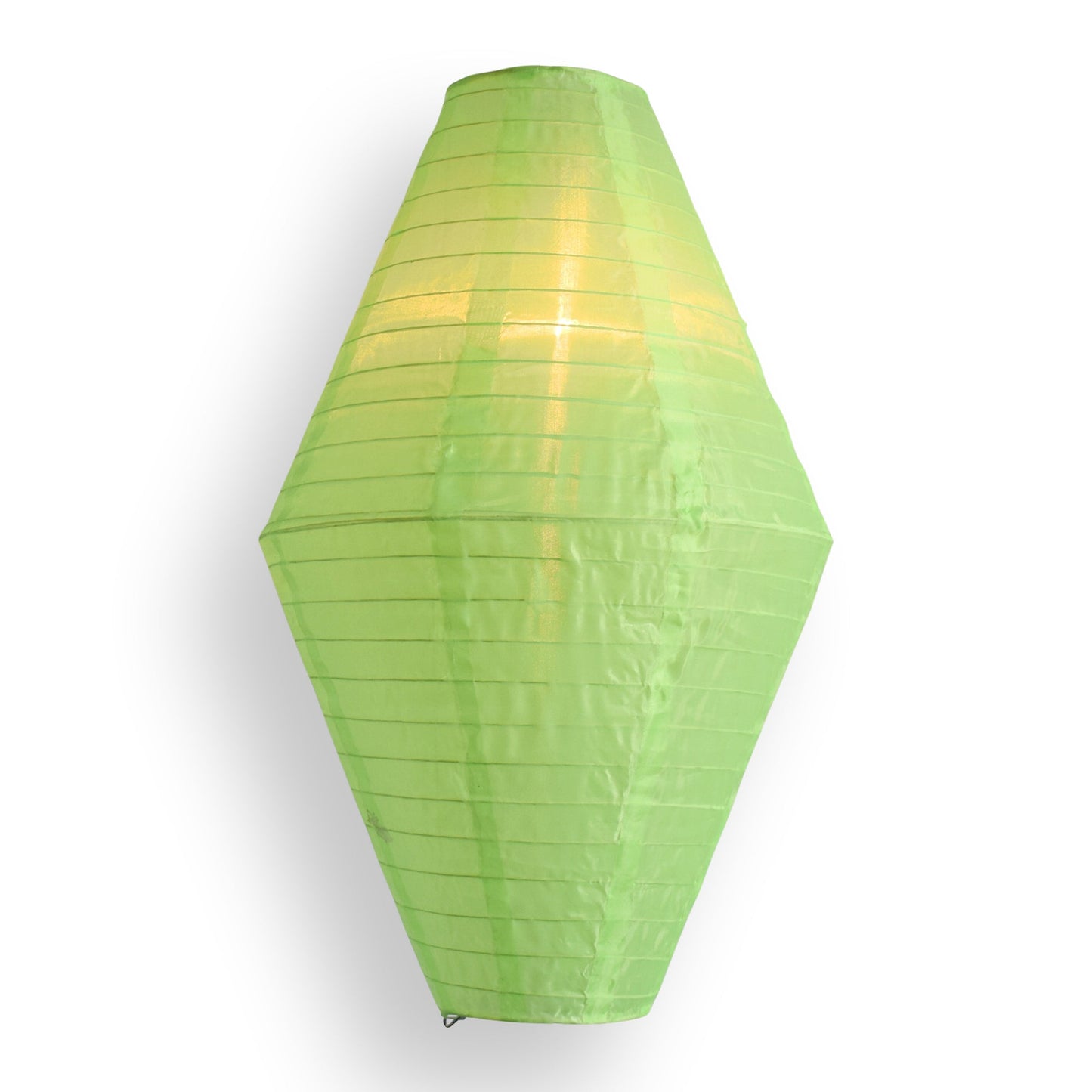 Neon Green Diamond Unique Shaped Shimmering Nylon Lantern, 12-inch x 19-inch