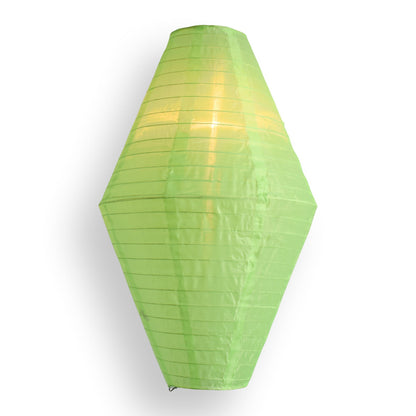 Neon Green Diamond Unique Shaped Shimmering Nylon Lantern, 12-inch x 19-inch